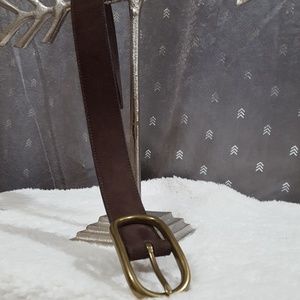 Gap Brown Suede and Brass Leather Belt Size 34
